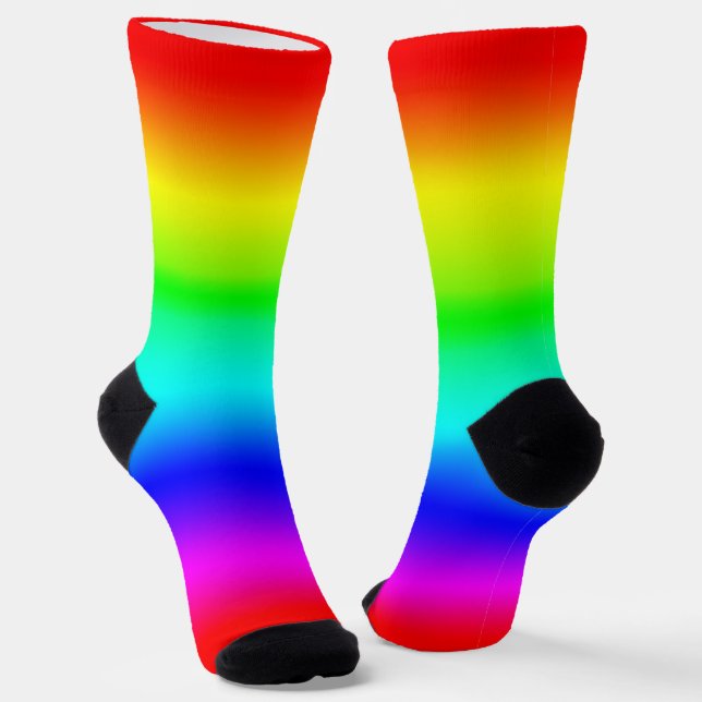 Modern Bright Rainbow Gradient Socks (Angled)
