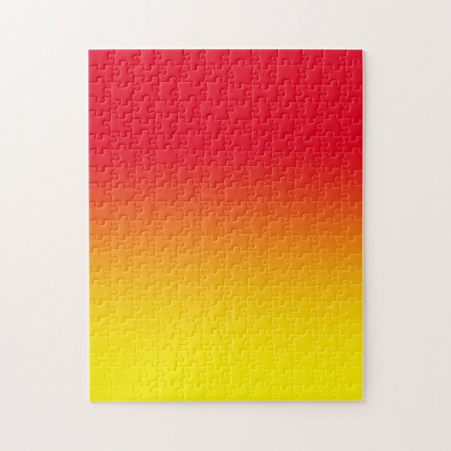 Modern Bright Red and Yellow Ombre Jigsaw Puzzle (Vertical)