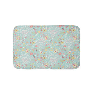 Modern Bright Romantic Pattern Bath Mat
