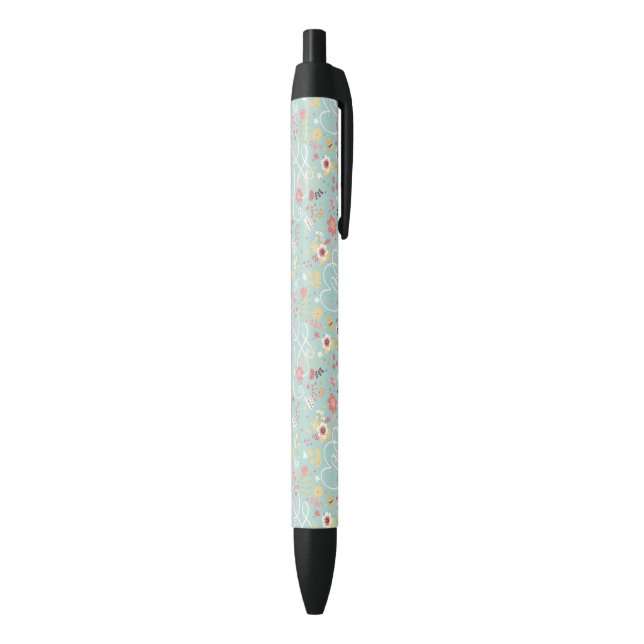 Modern Bright Romantic Pattern Black Ink Pen (Bottom (Vertical))