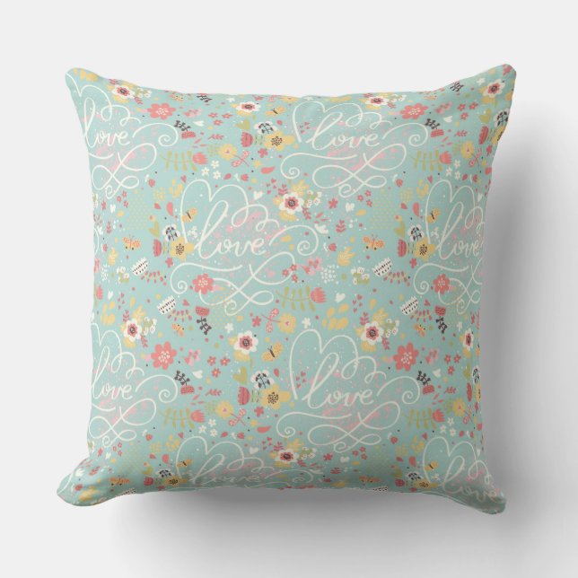 Modern Bright Romantic Pattern Cushion (Front)