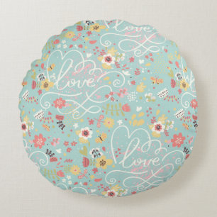 Modern Bright Romantic Pattern Round Cushion