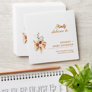 Modern Bright Terracotta Boho Wedding Envelope