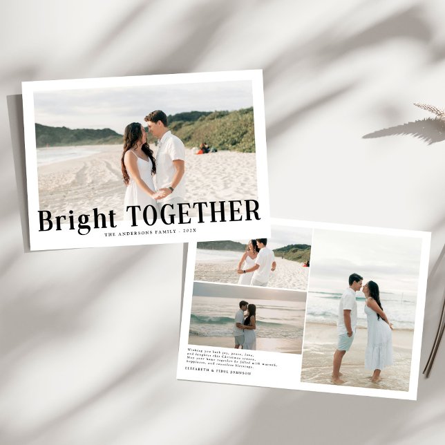 Modern Bright Together Christmas Couples Holiday Card (Creator Uploaded)