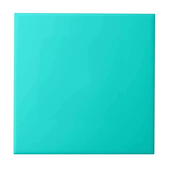 Modern Bright Turquoise Ceramic Tile (Front)