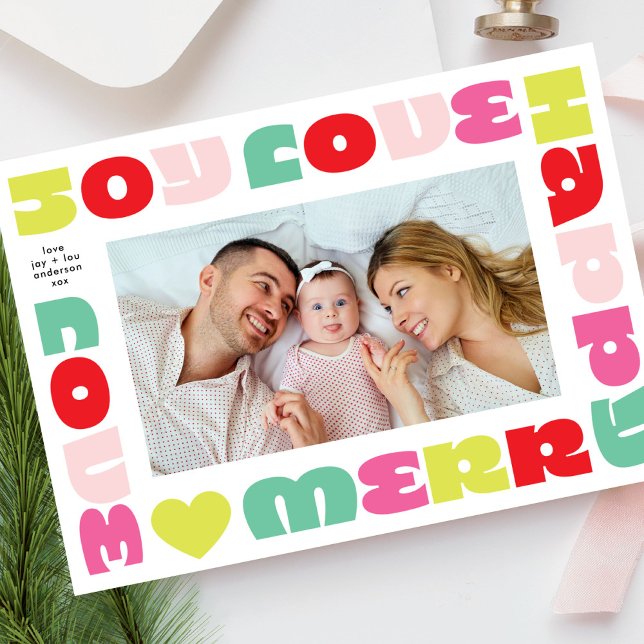 modern bright wishes | christmas one photo holiday card (Creator Uploaded)