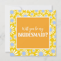 Modern Bright Yellow Daisy Bridesmaid Proposal