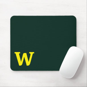Modern bright yellow initial lettering  mouse pad