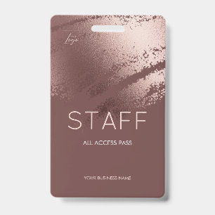 Modern Bronze Business Logo Staff ID Badge