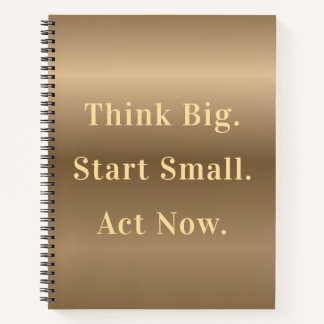 Modern Bronze Gradient Motivational Personalised Notebook