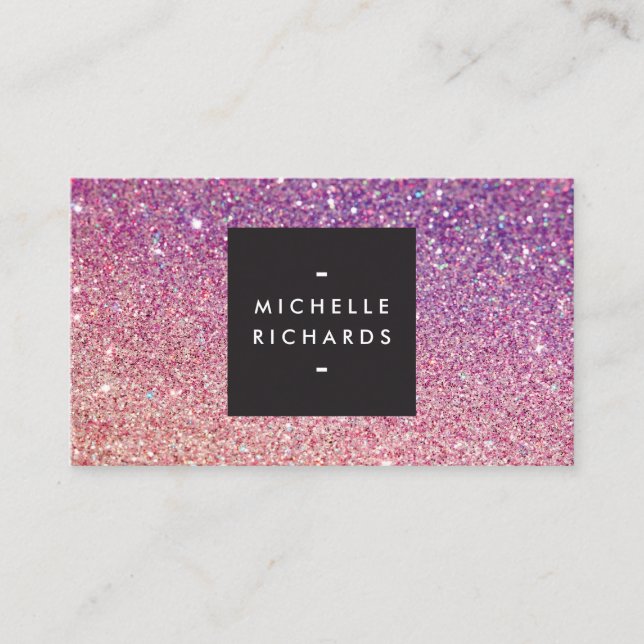 MODERN BRONZE-PURPLE OMBRE GLITTER Business Card (Front)