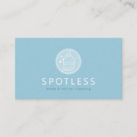 Modern Broom Logo Blue Cleaning Service Maid