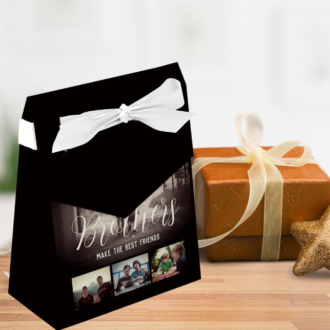 Modern Brother Best Friends Dark Photo Collage Favour Box (Creator Uploaded)