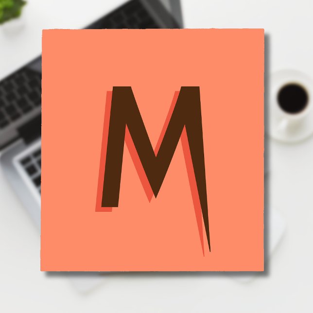 Modern Brown 3D Text Initial Letter | Salmon Pink  Notepad (Creator Uploaded)