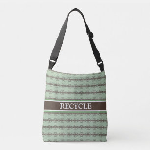Modern brown abstract pattern on olive green crossbody bag