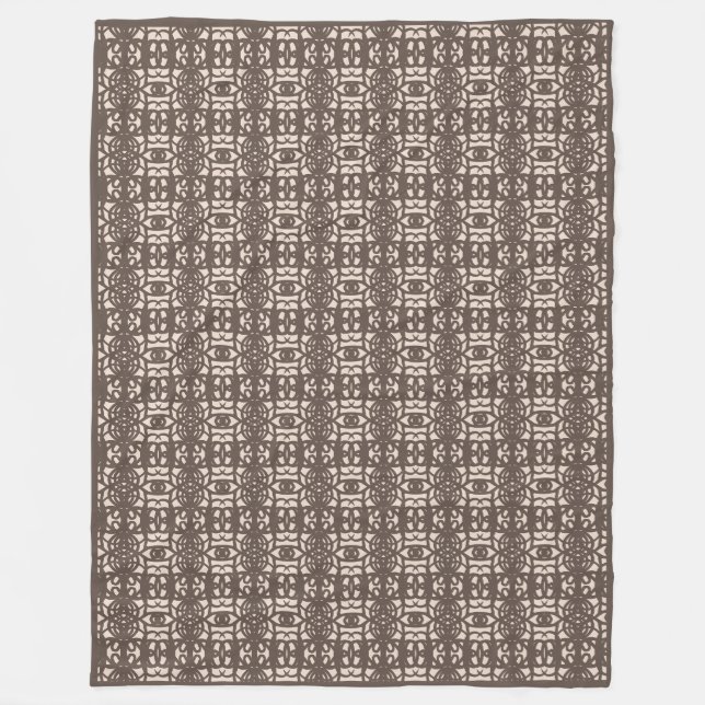 Modern brown and beige stylish Tao Fleece Blanket (Front)