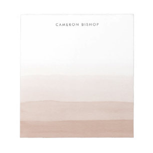 Modern Brown and White Watercolor Layered Ombre Notepad