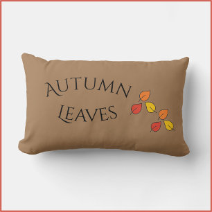 Modern Brown Autumn Leaves Throw Pillow