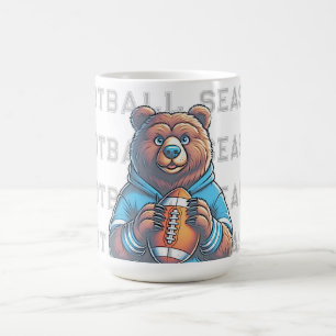 Modern Brown Bear Custom Football Coffee Mug