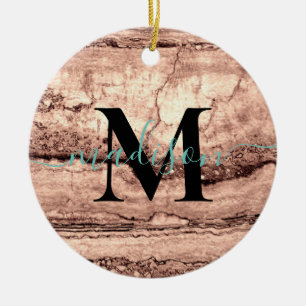 Modern brown beige sepia burnt orange granite  ceramic ornament
