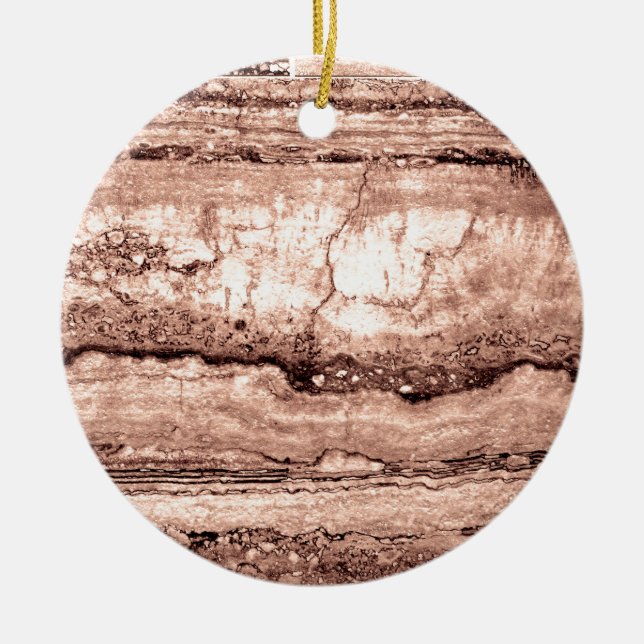 Modern brown beige sepia burnt orange granite  ceramic ornament (Front)