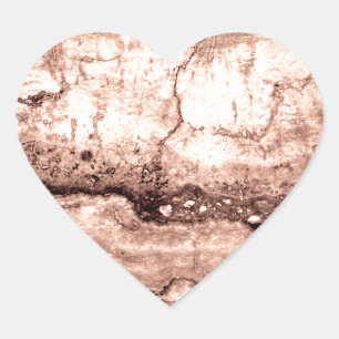 Modern brown beige sepia burnt orange granite  heart sticker