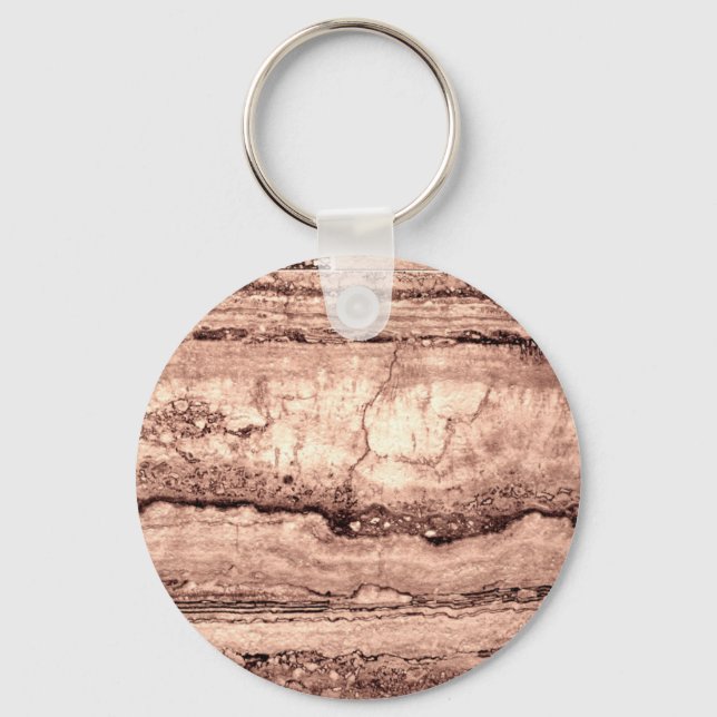 Modern brown beige sepia burnt orange granite  key ring (Front)