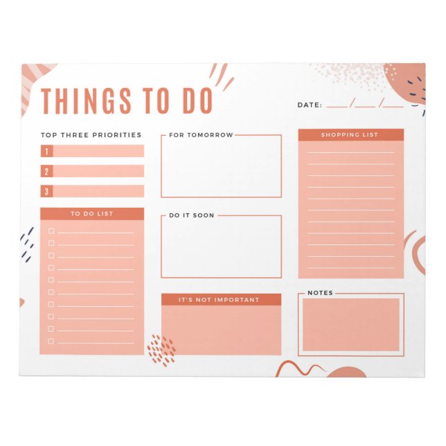 Modern Brown-Beige Things To Do List Notepad (Front)