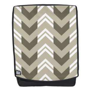 Modern Brown, Beige, White Chevron Pattern Backpack
