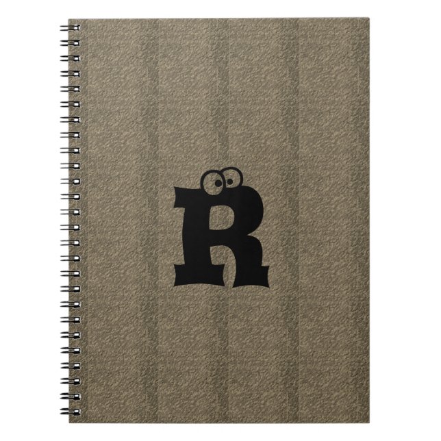 MODERN Brown Black CUTE Spiral Photo  Notebook (Front)