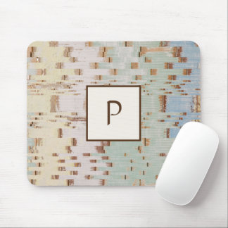 Modern Brown Blue Green Abstract Mouse Pad