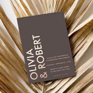 Modern Brown Bold Minimalist Wedding