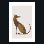 Modern Brown Brindle Greyhound Dog Portrait Poster<br><div class="desc">Ideal for the greyhound loving pet parent,  this art print poster design is inspired by mid-century modern aesthetic and the long,  lean lines of the Greyhound dog,  this geometric pet portrait uses watercolor painted textures to soften the design vibe while the neutral tones easily blend with any home decor.</div>