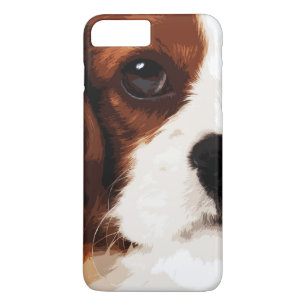 modern brown Cavalier King Charles Spaniel iPhone 8 Plus/7 Plus Case