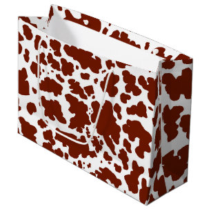 Modern Brown Cow Skin Rodeo Animal Print Large Gift Bag