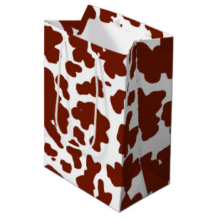 Modern Brown Cow Skin Texture Animal Print Medium Gift Bag
