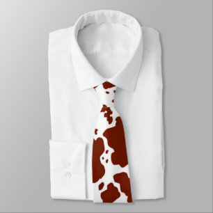 Modern Brown Cow Skin Texture Animal Print Tie