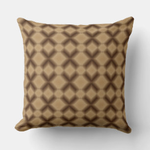 Modern Brown Diamond Pattern Throw Pillow