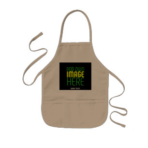 MODERN BROWN EDITABLE BLACK IMAGE TEXT TEMPLATE KIDS APRON