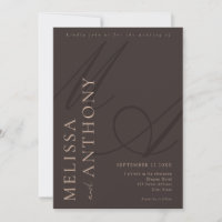 Modern Brown Elegant Minimalist Wedding