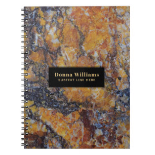 Modern Brown Faux Marble Stone Template Notebook