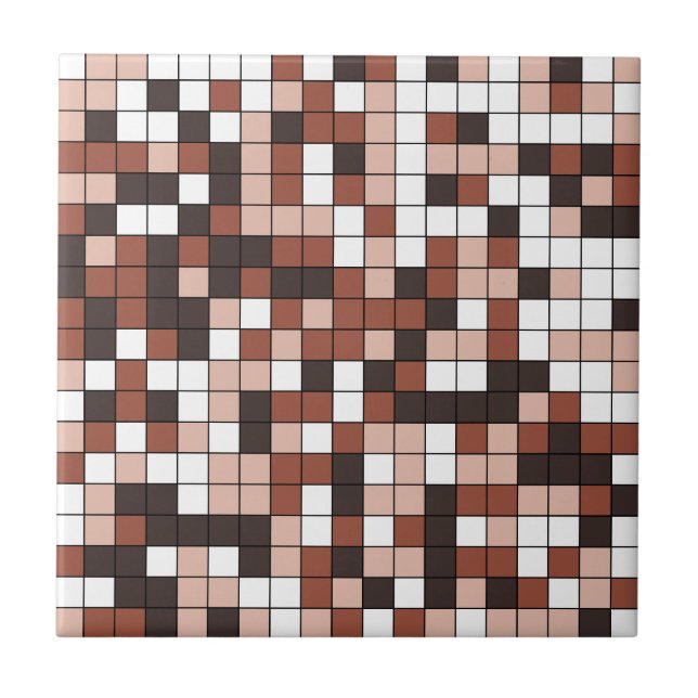 Modern Brown Geometric Ceramic Tile (Front)