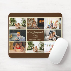 Modern Brown Grandparent Anniversary Photo Gift Mouse Pad