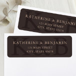 Modern Brown Minimalist Wedding Return Address Label<br><div class="desc">Modern wedding return address labels featuring minimalist typography in brown color design.</div>