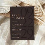 Modern Brown Minimalist Wedding Save The Date<br><div class="desc">Easily personalize your wedding save the date cards with this editable template. Features minimal elegant typography design in brown color.</div>
