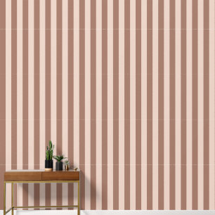 Modern Brown Mocha Spanish White Narrow Stripes Wallpaper