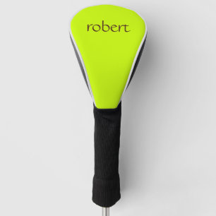 Modern Brown Name Trendy Lime Zest Golf Head Cover