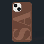 Modern brown natural initial minimal contemporary  Case-Mate iPhone 14 case<br><div class="desc">Modern natural brown initial monogram minimal contemporary phone case design.</div>