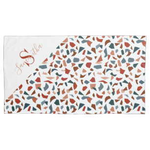Modern Brown Pattern Monogram Pillowcase