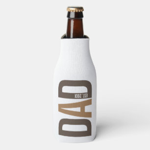 Modern Brown Personalised Dad Established Bottle Cooler